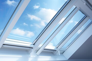 An example of a modern skylight window on a roof.