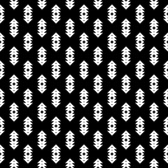 Minimalist abstract background. Simple modern print with arrows. Seamless surface pattern design with geometric figures. Ethnic and tribal motif. Digital paper, textile print, page fill. Vector art.