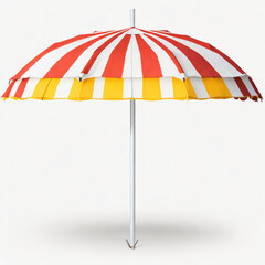 Straw beach umbrella isolated on transparent or white background
