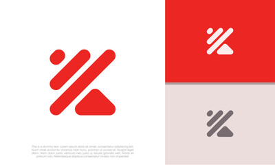 Initials K logo design. Initial Letter Logo. Innovative high tech logo template.