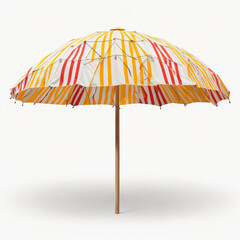 Obraz premium Straw beach umbrella isolated on transparent or white background