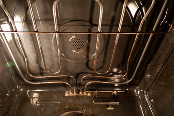 Electric oven inside view..