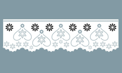 vintage lace cotton eyelet trim design vector.