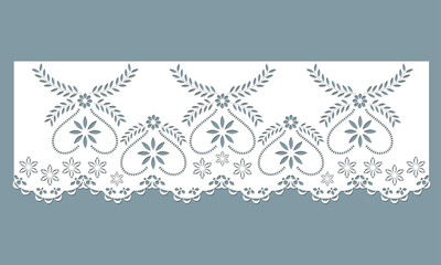 vintage lace cotton eyelet trim design vector.