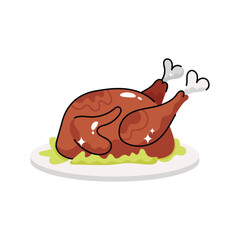 Chicken doodle vector filled outline Sticker. EPS 10 file