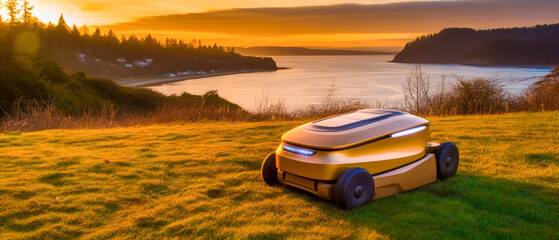 A robot lawn mower - Generative AI