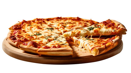 Yummy and delicious Vegetarian Pizza isolated on transparent backgrounds