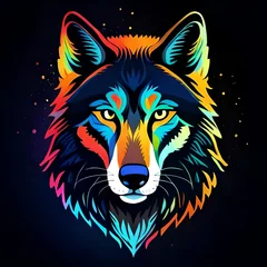 Zelfklevend Fotobehang wolf head illustration © Creative