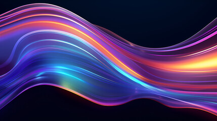 Big Neon Wave Background, Ai generated