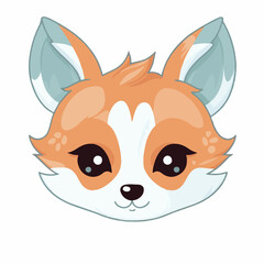 Fototapeta na wymiar Logo vector illustration of an Kawaii Fox
