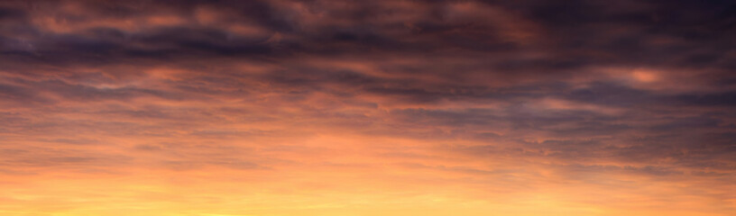 Beautiful clouds and colorful sunset sky in the evening