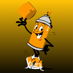 character of a person with a bag, coloring spray illustration