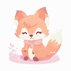 Logo vector illustration of an Kawaii Fox