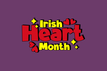Irish Heart Month background template Holiday concept