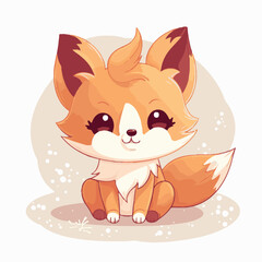 Logo vector illustration of an Kawaii Fox