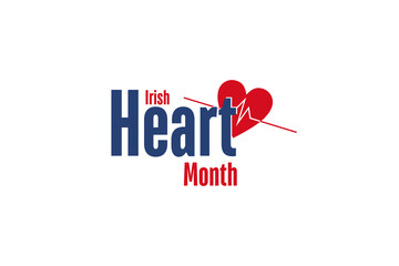 Irish Heart Month background template Holiday concept