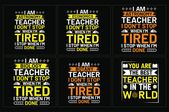 Set of teacher  typography t shirt, Teachers day t shirt bundle