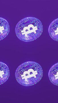 Bitcoin, modern with an NFT-style background and digital cryptocurrency, inspired by Technology, Business, Finance and Innovation, 3d, Animation