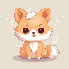 Logo vector illustration of an Kawaii Fox