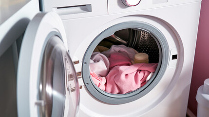 washing machine with linen. generative ai