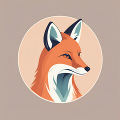 Obraz premium Fox illustration, minimalist, pastel colors