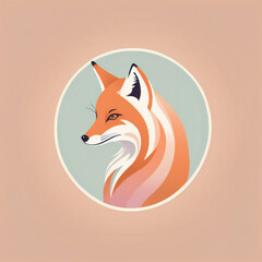 Obraz premium Fox illustration, minimalist, pastel colors