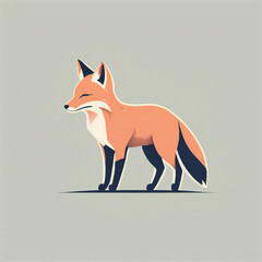 Obraz premium Fox illustration, minimalist, pastel colors