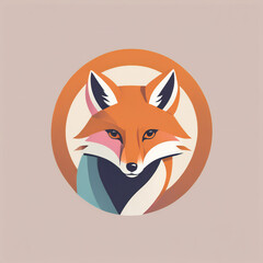 Obraz premium Fox illustration, minimalist, pastel colors
