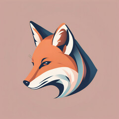 Obraz premium Fox illustration, minimalist, pastel colors