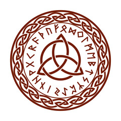 Scandinavian symbol with runes vector illustration