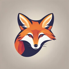 Obraz premium Fox illustration, minimalist, vibrant colos