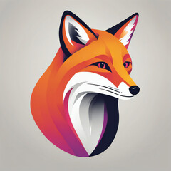 Obraz premium Fox illustration, minimalist, vibrant colos