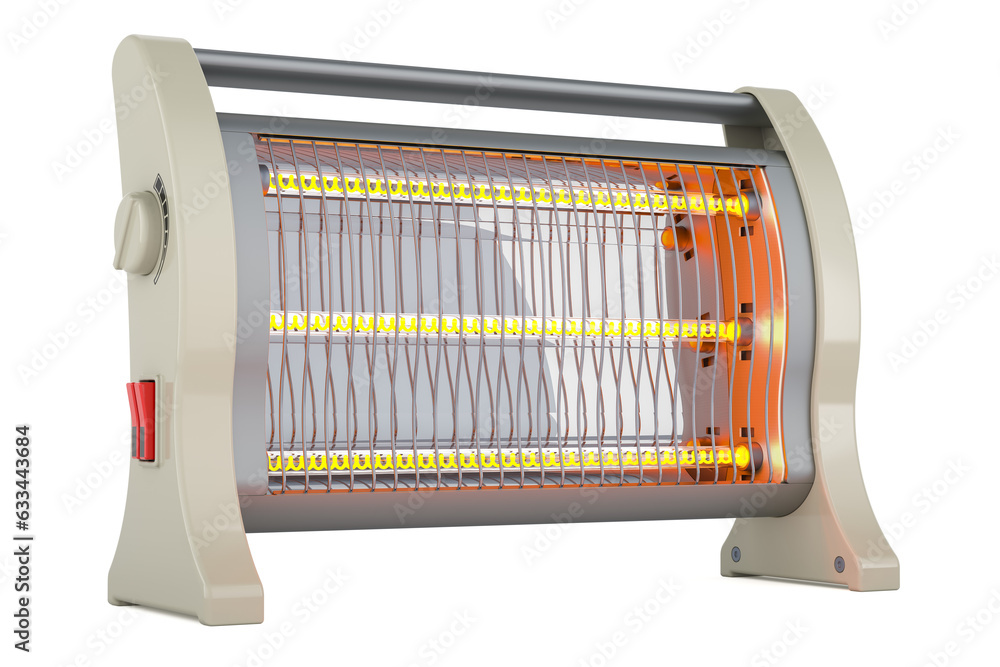Aufkleber infrared heater, halogen. 3d rendering isolated on transparent background