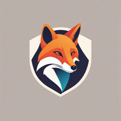 Obraz premium Fox illustration, minimalist, vibrant colos