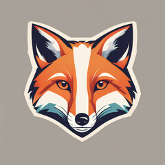 Obraz premium Fox illustration, minimalist, vibrant colos