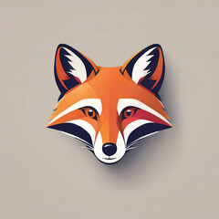 Obraz premium Fox illustration, minimalist, vibrant colos