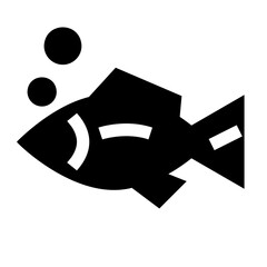 ペット、魚を表す塗りつぶしスタイルのアイコン