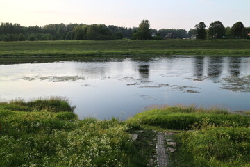 River in the countryside on a summer evening