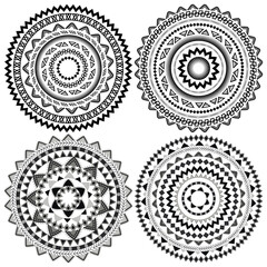 Ornamental round floral pattern. Ornament with vintage elements Mandala. Illustration on transparent background