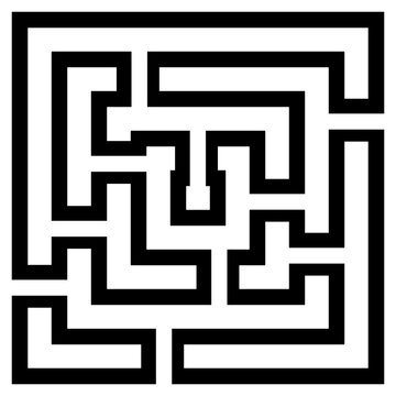 Labyrinth. Square maze. Illustration on transparent background