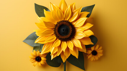 Vibrant 3D Sunflower. Generated AI