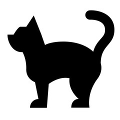 動物、猫を表す塗りつぶしスタイルのアイコン