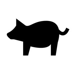 動物、豚を表す塗りつぶしスタイルのアイコン