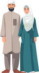 Muslim Couple in Traditional Clothing