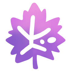 Single purple Autumn leaf