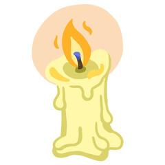 Halloween yellow candle