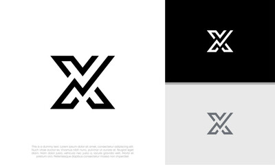 Initials X logo design. Initial Letter Logo. Innovative high tech logo template.