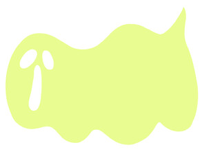 Green little ghost spirit chat bubble