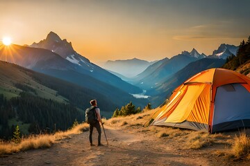 Fototapeta premium camping in the mountains