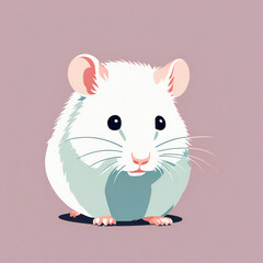 Hamster illustration, minimalist, pastel colors